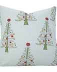 Hand Block Printed Farmhouse Thick White Cotton Pillow Cover – ChristmasTree Green By Fabdivine.