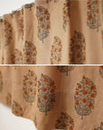 VISCOSE LINEN BLOCK PRINTED RING CURTAIN ELEGANT FLORAL WINDOW PANEL - VIRAT