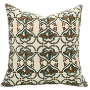 Designer Throw Pillow Cover - Hand Block Print on Thick Cotton - HRIDYAVAN - Fabdivine