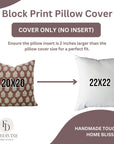 Lumber Designer Handmade Leaf Printed Linen Blend Throw Cushion Cases for Farmhouse - Mayur Red