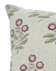 Throw Pillow Cover Viscous Linen – Neha Pink Floral Hand Block Printed Design By Fabdivine.