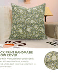 Cotton Linen Block Print Designer Boho Pillow/Cushion Cover Set Of 4- Gopi