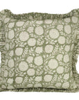 Block Print Thick Cotton White Pillow Cover-Rajat