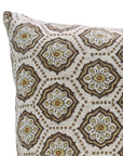 Block Printed Handloom Floral Pillow Wrap for Living Room - A Vintage Linen Touch Charkha Brown 