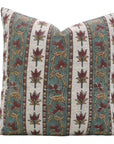 Timeless Bohemian Handmade Floral Printed Laxmi Red Cushion Case - Viscous Linen Charm