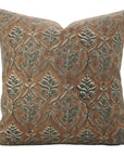 Block Printed Floral Handcrafted Thick Linen Indoor Pillow Cover - Vishal Pushp