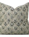 Block Print Pure Linen  Pillow Cover- Amerbel