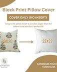 Set Of 4 Throw Pillow Cover “Designer Collection Of Hand Block Print Cotton Linen- Govardhan