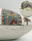 Timeless Bohemian Handmade Floral Printed Laxmi Red Cushion Case - Viscous Linen Charm