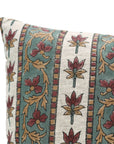 Timeless Bohemian Handmade Floral Printed Laxmi Red Cushion Case - Viscous Linen Charm