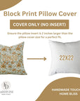 Block Print Cotton Linen Throw Pillow Cover Set Of 4- Saptrishi