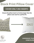 Square/Lumber Block Printed Pillow Cover - Pure Linen - Surajmukhi