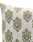 Viscose Linen Throw Cushion Cover – Samrat Green Handblock Printed Floral