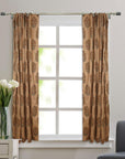 VISCOSE LINEN BLOCK PRINTED RING CURTAIN ELEGANT FLORAL WINDOW PANEL - VIRAT