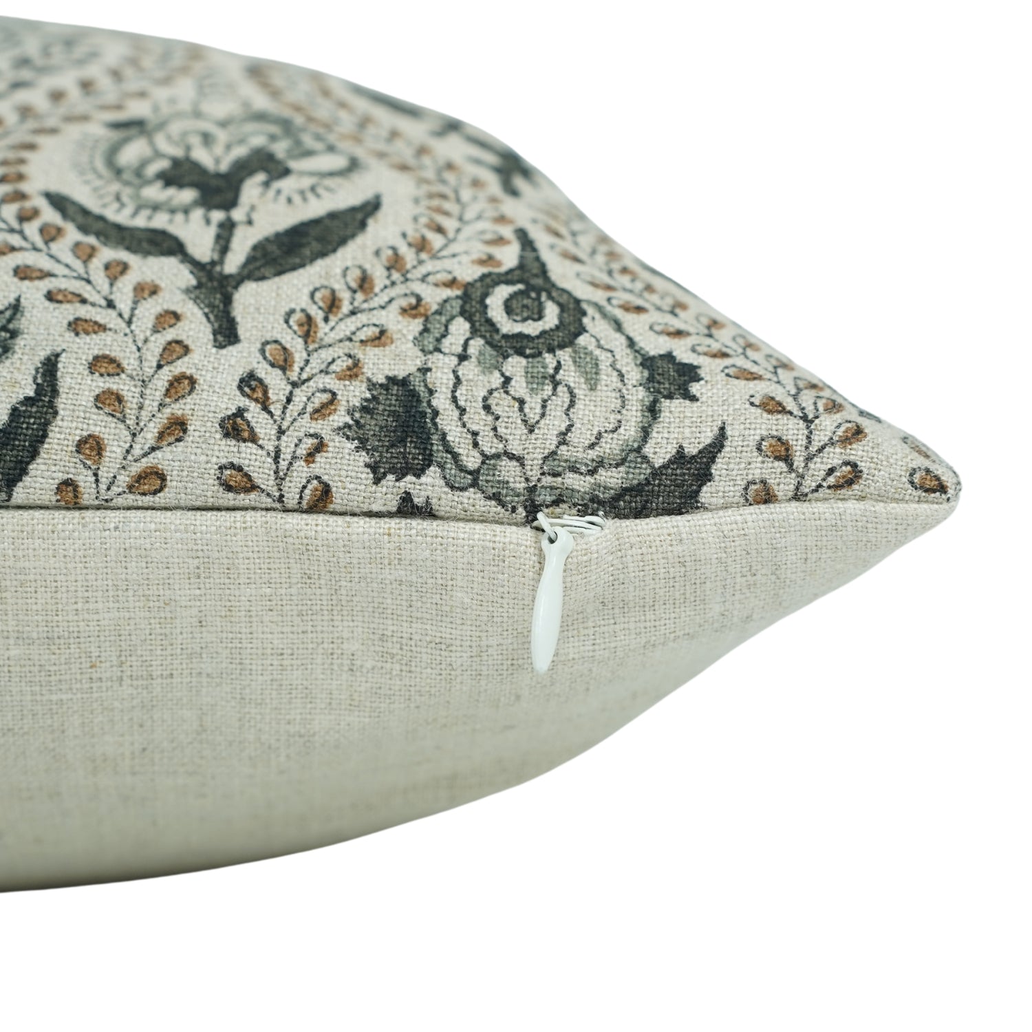 Block Print Pure Linen  Pillow Cover- Amerbel