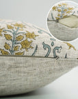 Indoor Elegant Floral Handcrafted Viscose Linen Cushion Wrap – Vishalpushp Yellow