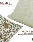 Set Of 4 Hand Block Print Cotton Linen Designer Pillow Cover- Pushplata