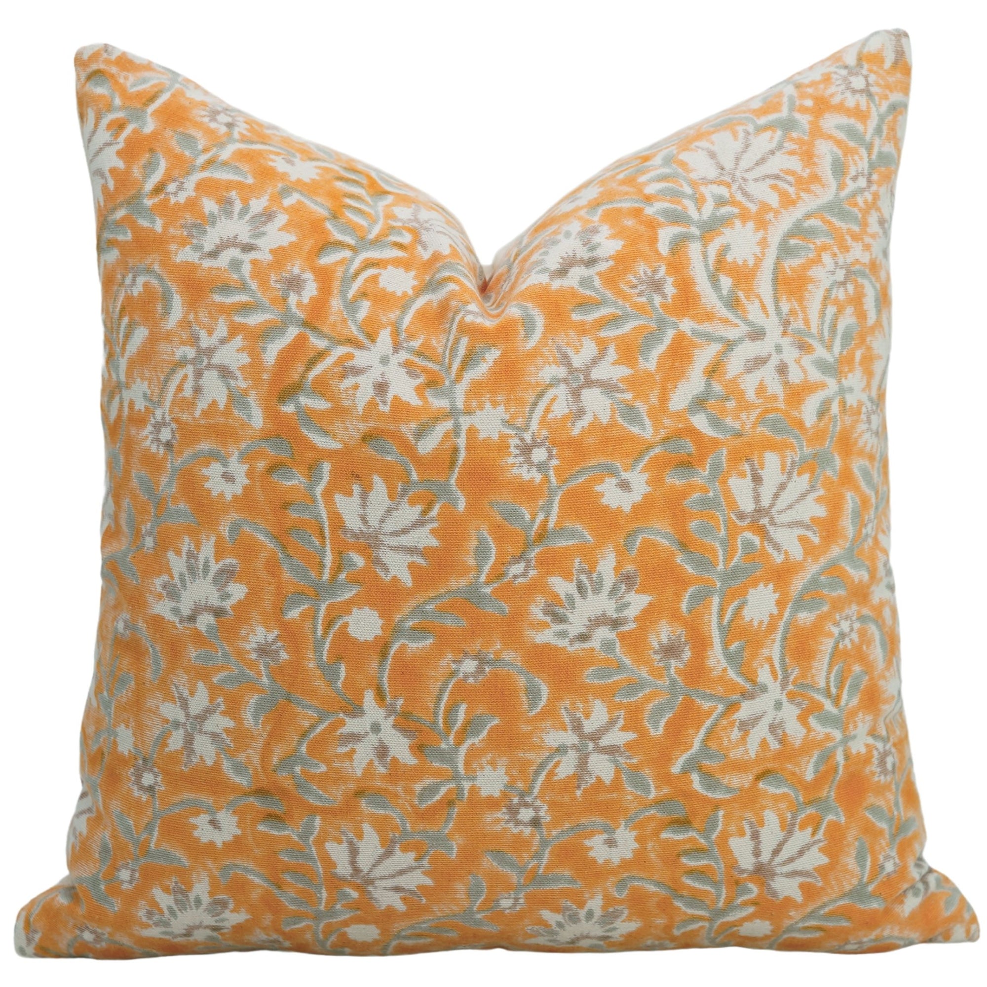 Block print Pillow cover for sofa, couch or bed- Duck Canvas- ARADHANA - Fabdivine