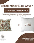 Set Of 4 Hand Block Print Cotton Linen Designer Pillow Cover- Pushplata