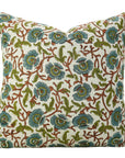 Set Of 4 Block Print Cotton Linen Throw Pillow Cover- Vasundhra