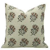 Throw Pillow Cover Designer Collection of Hand Block Print Thick Linen- SUMMER - Fabdivine