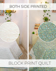 Cozy Cotton Block Printed Quilt/Blanket