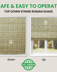 Pure Linen Block Print Roman Shade -6 Kamal