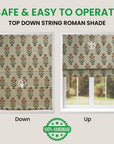 Thick Linen Block Print Roman Shade -Amitabh