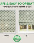 Pure Linen Block Print Roman Shade -Raajbhog