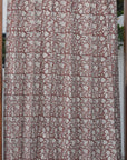 HandBlocked Linen Blackout Curtains - Elegant White Cotton Panels for Indian Home Décor - Manikarnika