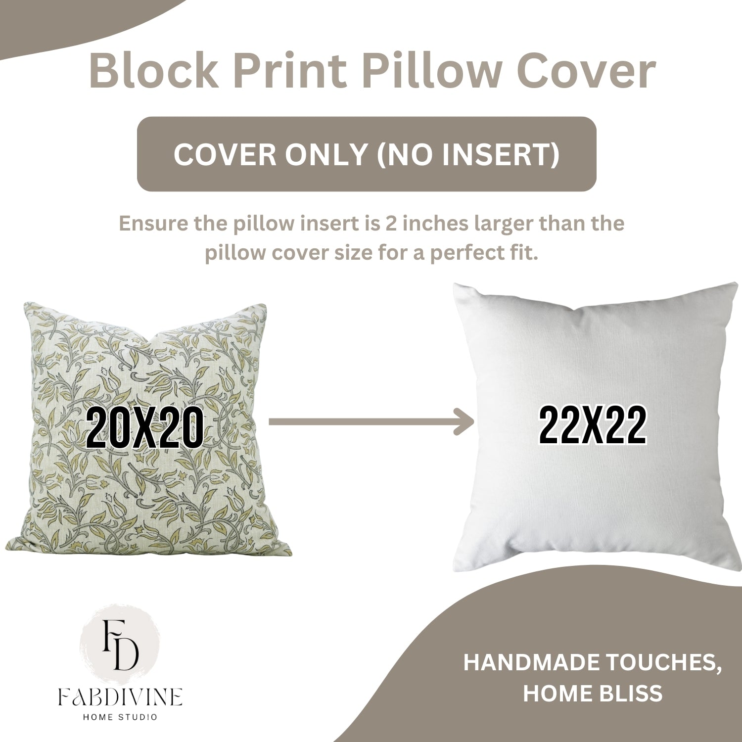 Block Print Linen Blend Pillow Cover-Kamaldutta