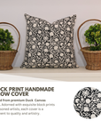 Block print Pillow cover for sofa, couch or bed- Thick Cotton- CHAKRI - Fabdivine