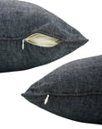 Solid Linen Fabric Throw Pillow Cases In Grayish