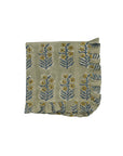 Classic Mustard Inderdhanush Floral Printed Pure Linen Table Frill Napkins - Handmade & Elegant