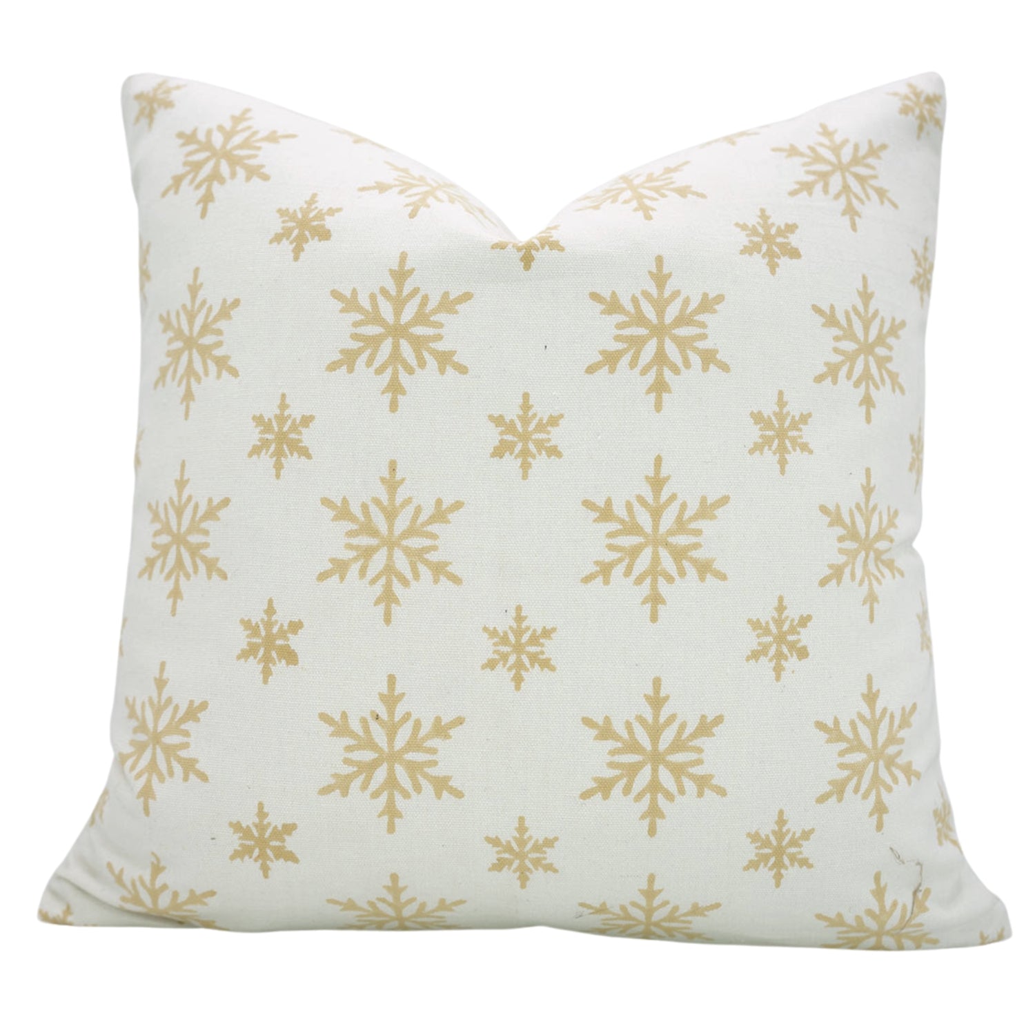 Mustard & White Sparkle Handblock Cushion Cover – Floral Print on Thick Cotton Fabric