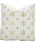 Mustard & White Sparkle Handblock Cushion Cover – Floral Print on Thick Cotton Fabric