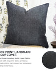 Solid Linen Fabric Throw Pillow Cases In Grayish