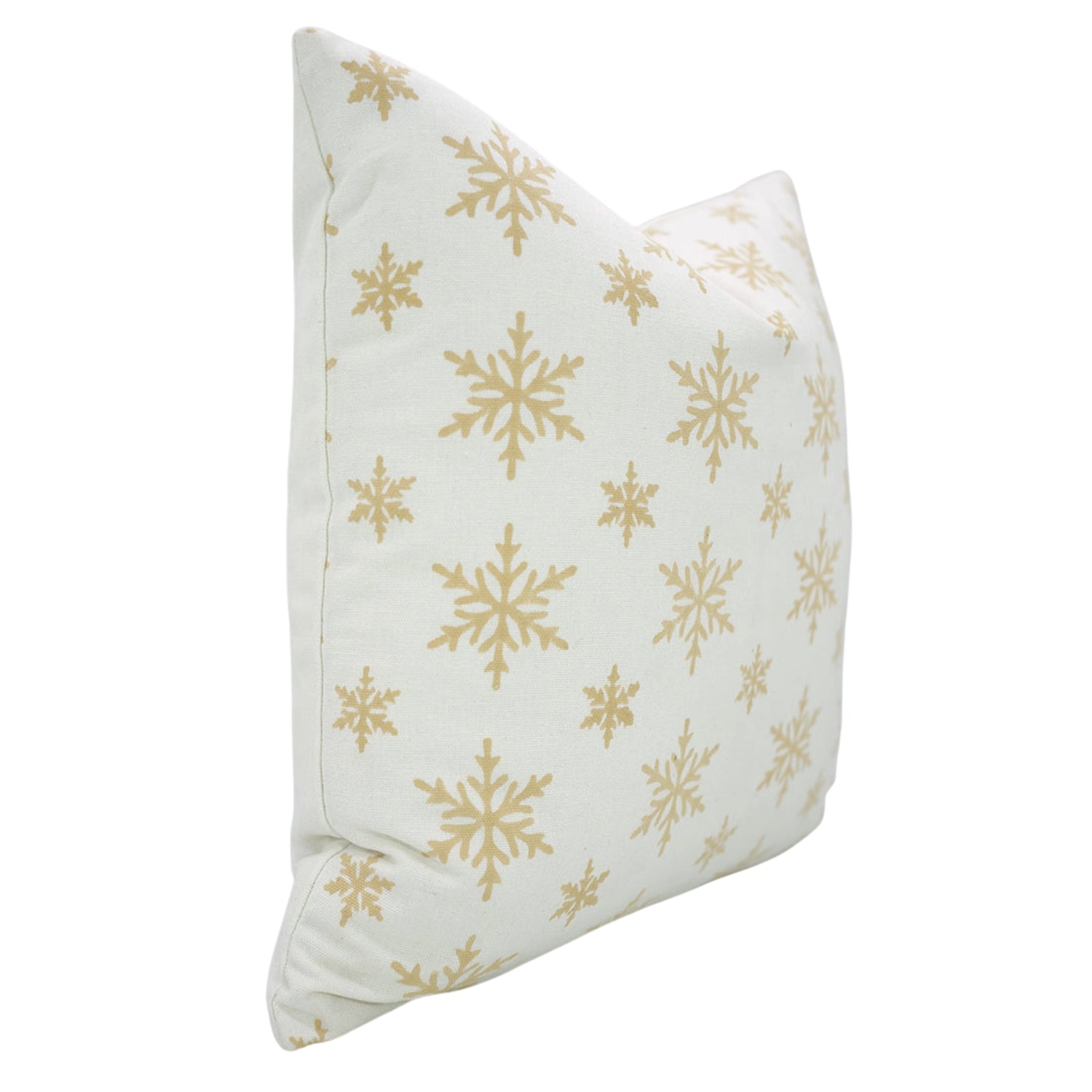 Mustard & White Sparkle Handblock Cushion Cover – Floral Print on Thick Cotton Fabric