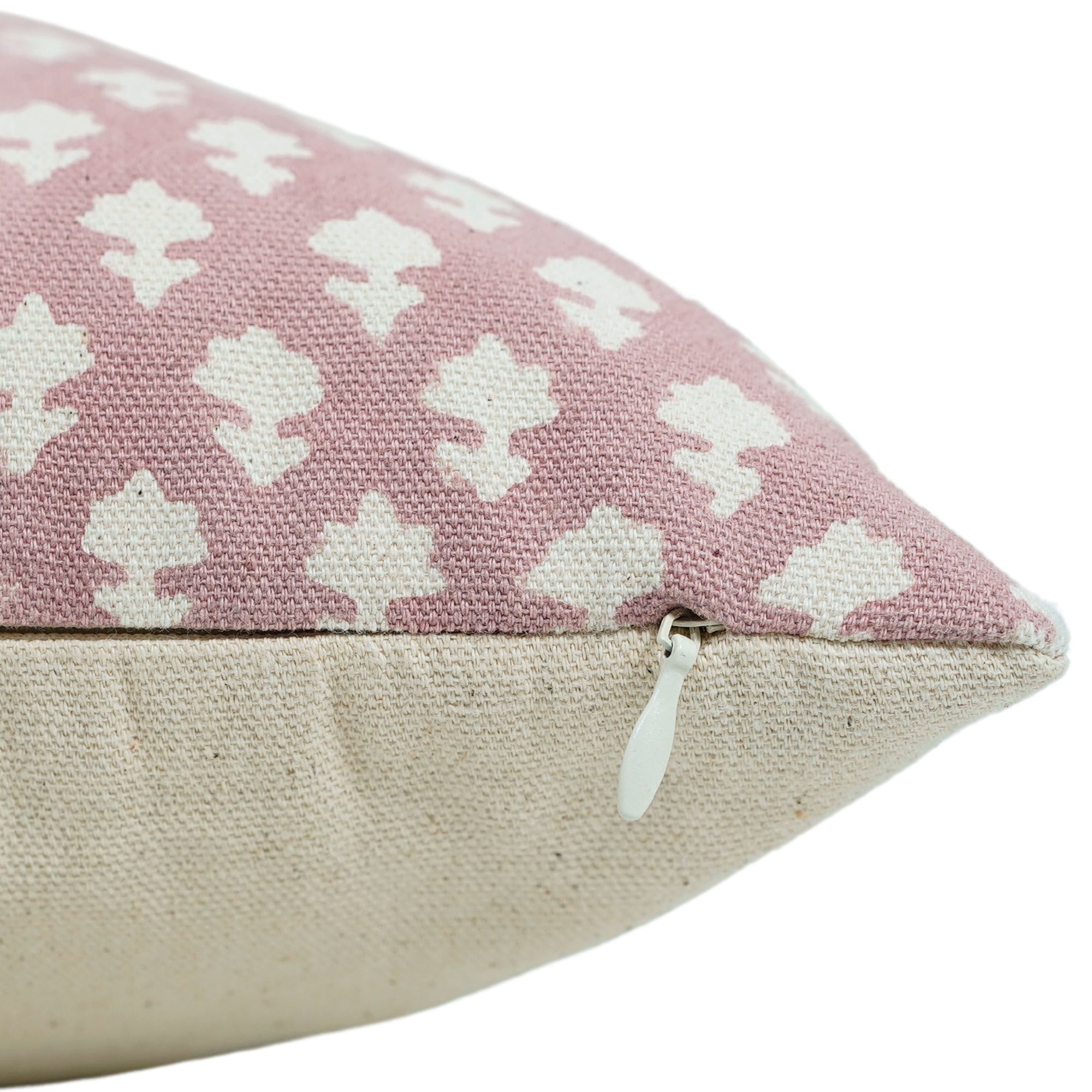 Square/Lumber block print pillow cover- Duck Canvas- PINKCITY - Fabdivine