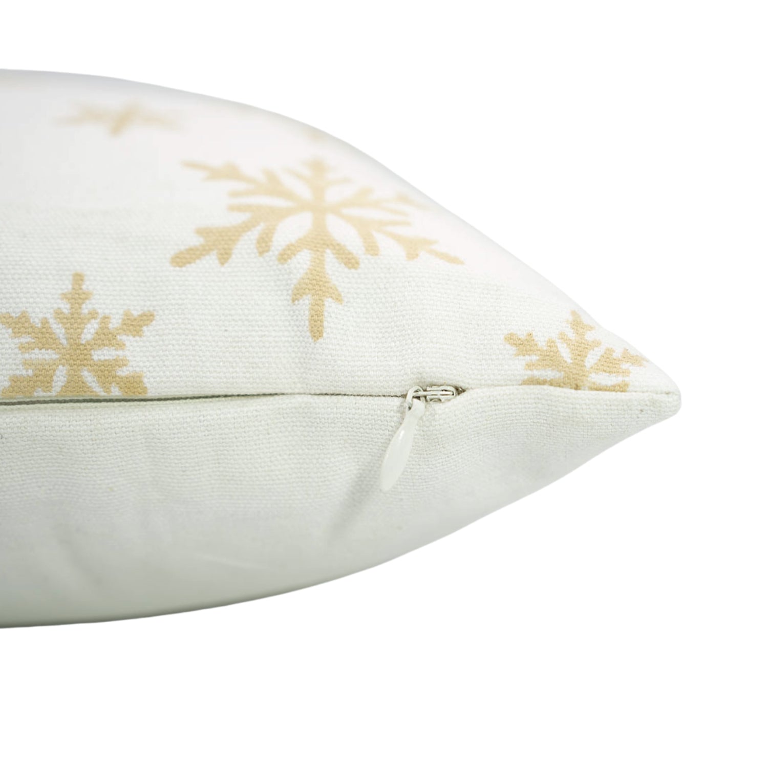 Mustard & White Sparkle Handblock Cushion Cover – Floral Print on Thick Cotton Fabric