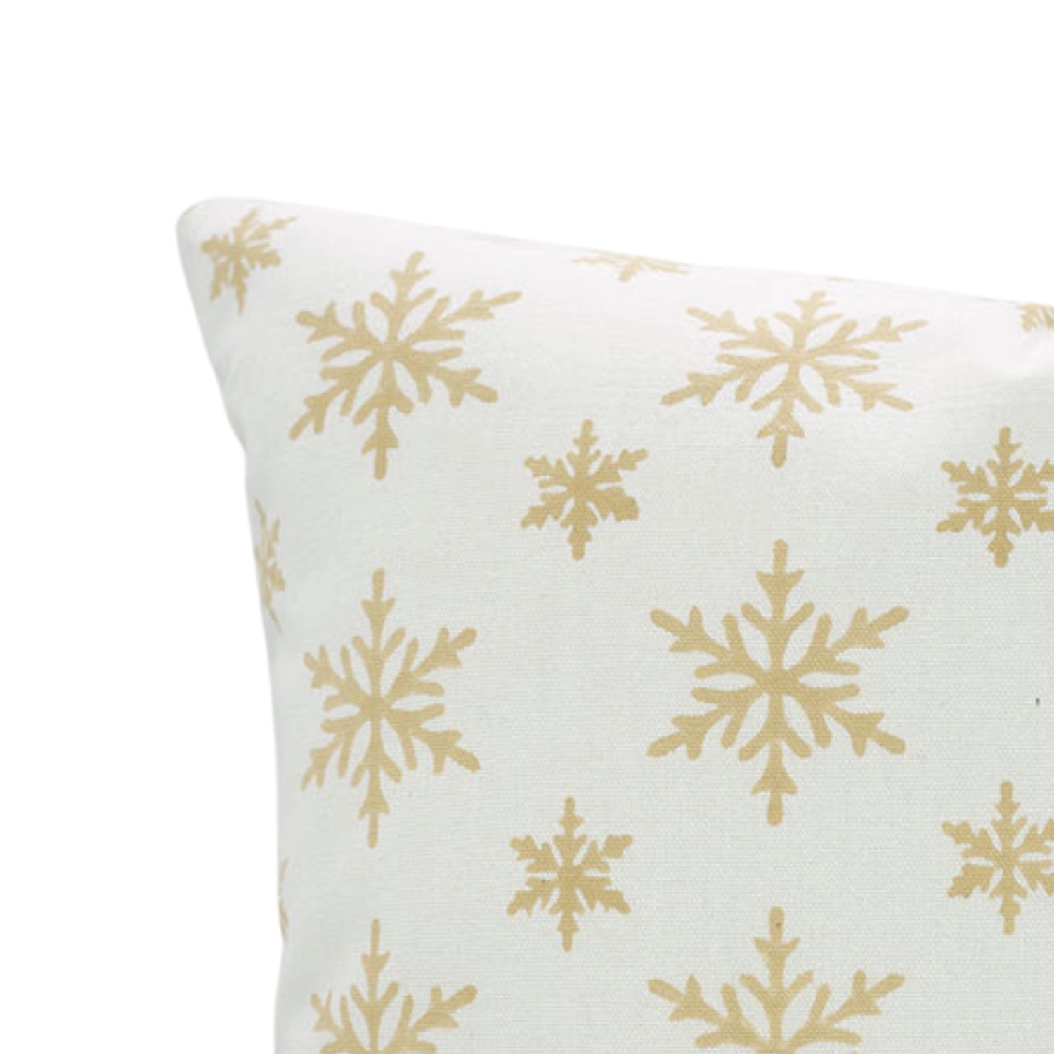 Mustard & White Sparkle Handblock Cushion Cover – Floral Print on Thick Cotton Fabric