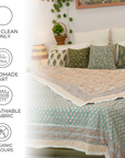 Medium-Weight Soft Cotton Block Printed Quilts & Blankets