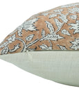 Block Print Off-White Linen Premium  Floral Cushion Cases - Manikarnika