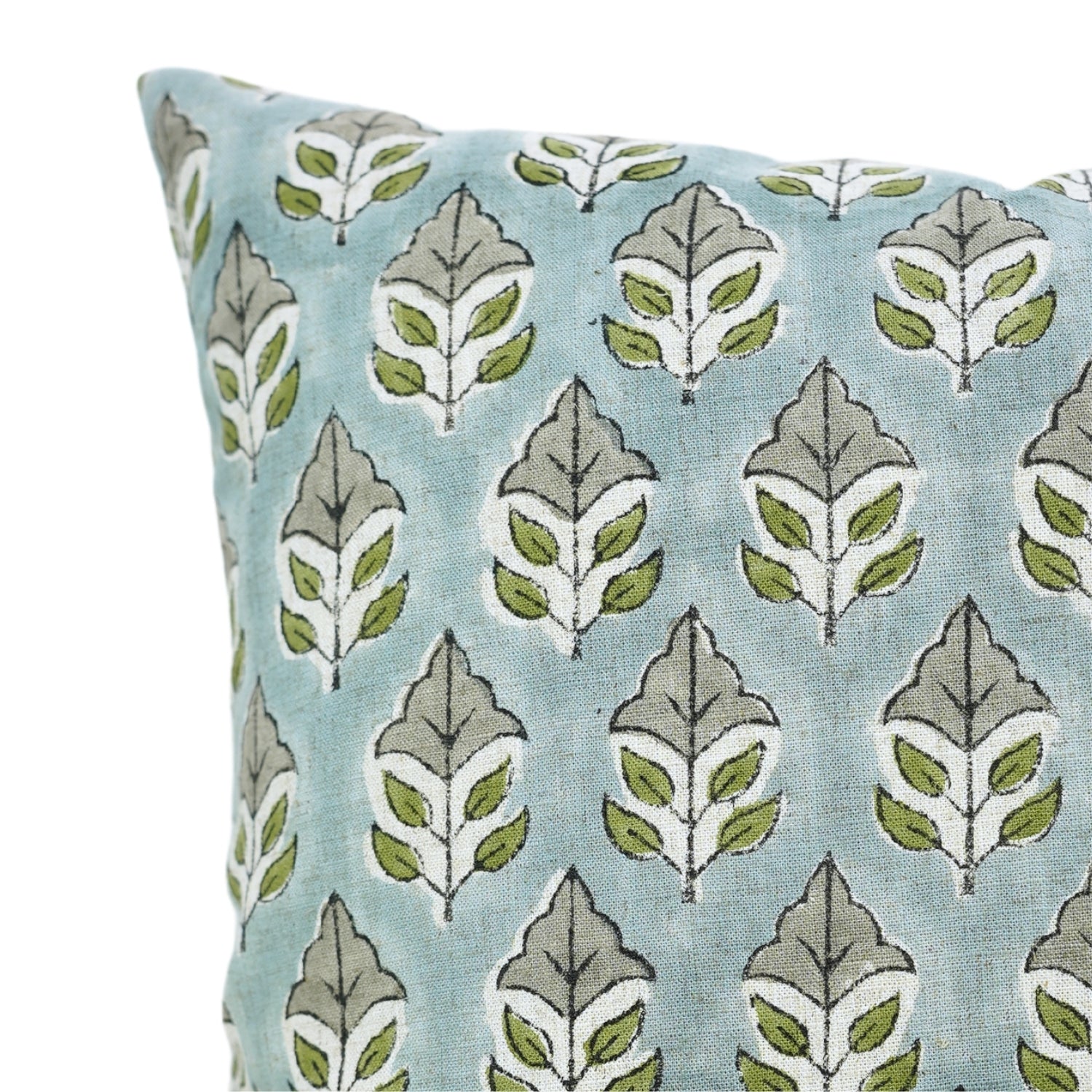 Block Print Viscous Linen Pillow Cover-Mayur