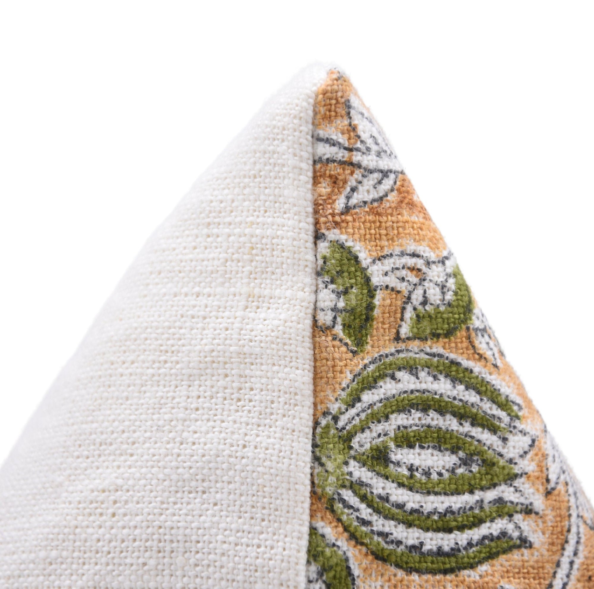 Off White Pure Linen Pillow Cover with Square/Lumber Block Print - SIX KAMAL - Fabdivine