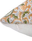 Off White Pure Linen Pillow Cover with Square/Lumber Block Print - SIX KAMAL - Fabdivine