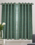 Floral Eyelet Linen Room Curtain - Decorative Pure Linen Fabric Panel - Inderdhanush