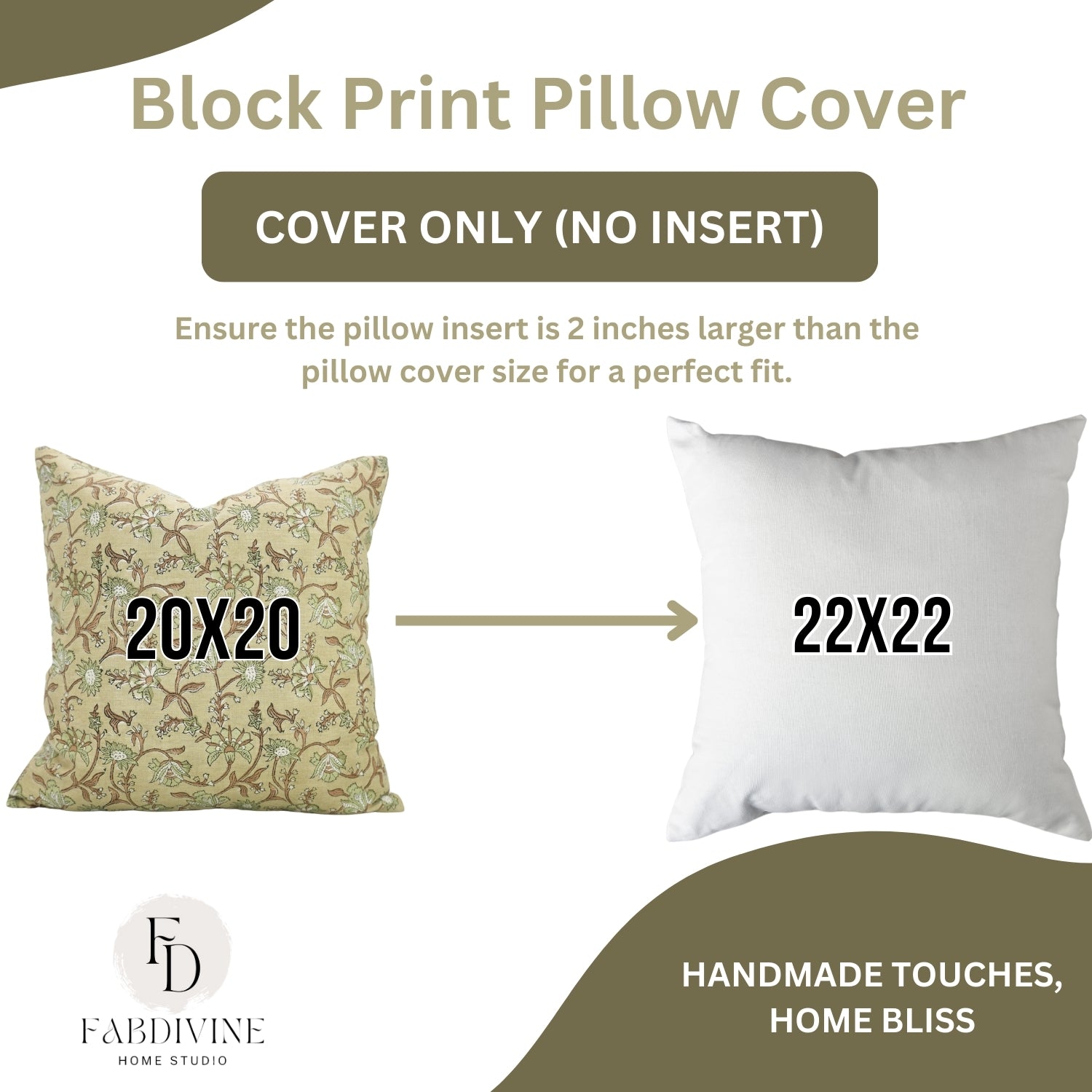 Block Print Linen Blend Pillow Cover-Naayab