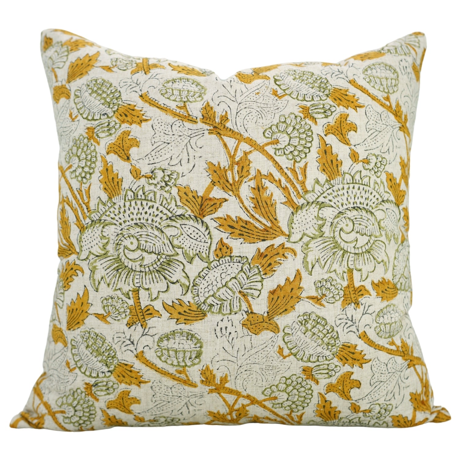 Block Print Viscous Linen Pillow Cover-Akashganga