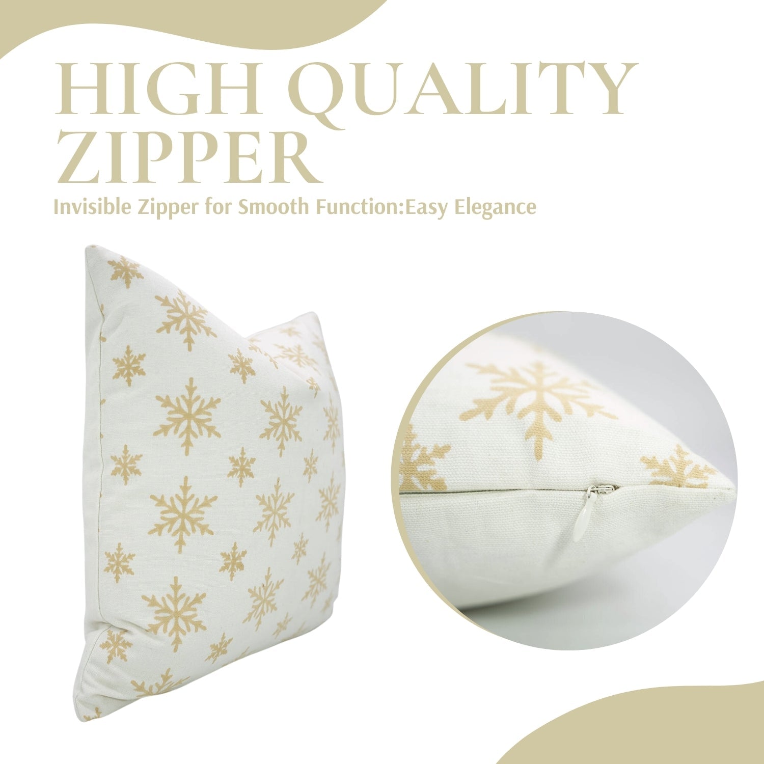 Mustard &amp; White Sparkle Handblock Cushion Cover – Floral Print on Thick Cotton Fabric